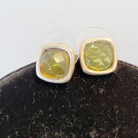 Jewelry Set Rhinestones Topaz SilverTone Necklace/Earrings Contemporary - Picture 6 of 8